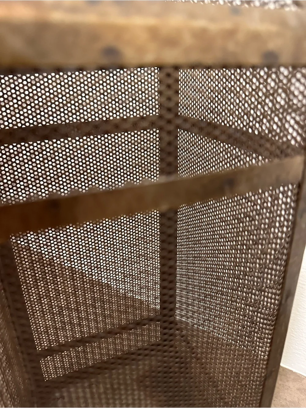 Metal Mesh Lantern - Antique Inspired - Brass Color Finish Hurricane Lantern 16”